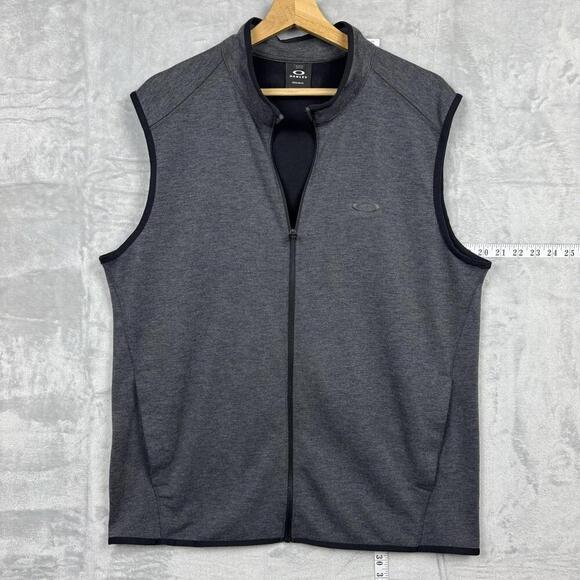 Oakley Range Vest Mens Size XL Large Stone Gray Full Zip Casual Sleeveless Vest - Picture 1 of 8